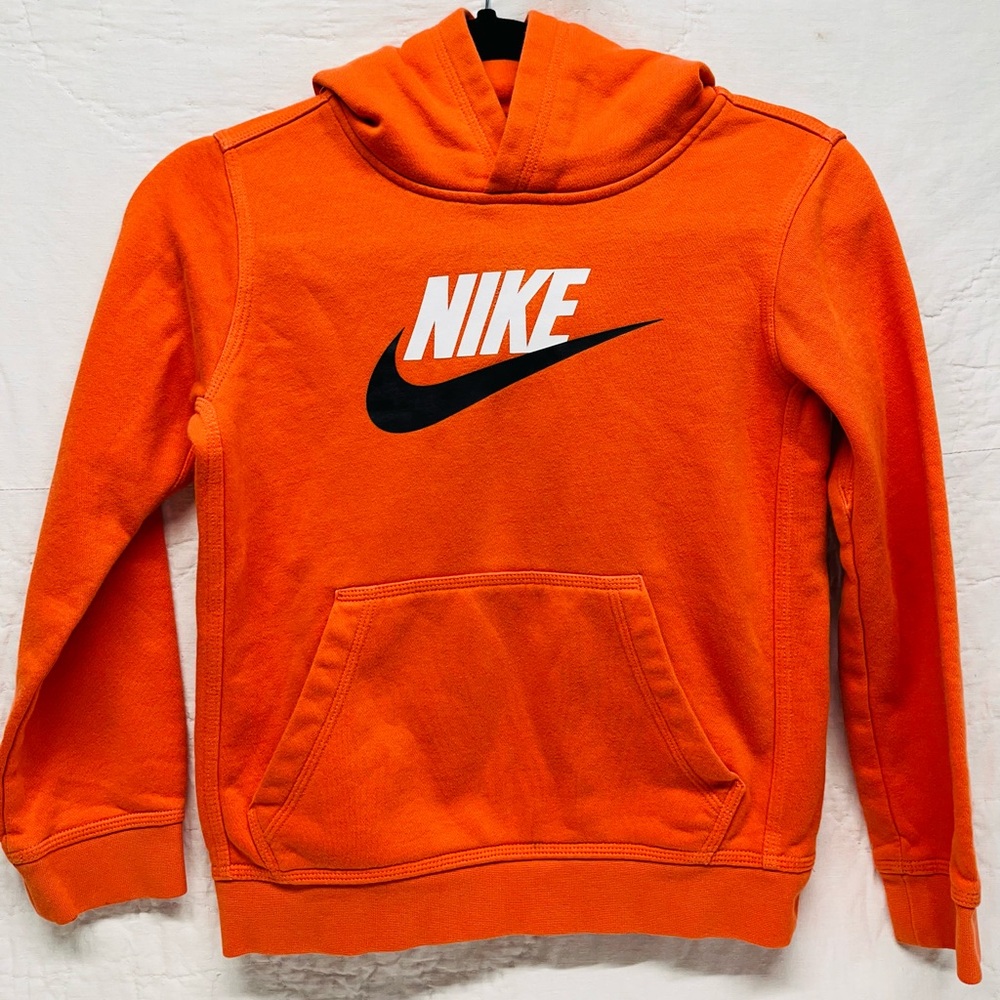 YOUTH - Nike hoodie sweatshirt - Size Small - Orange/black/white